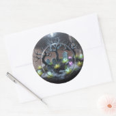 Spooky Halloween Haunted Terrarium Ronde Sticker (Envelop)