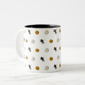 Spooky Halloween Headless Horseman Coffee Mok (Voorkant links)