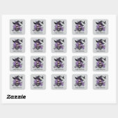 Spooky Halloween heks aanpasbaar Vierkante Sticker (Vel)