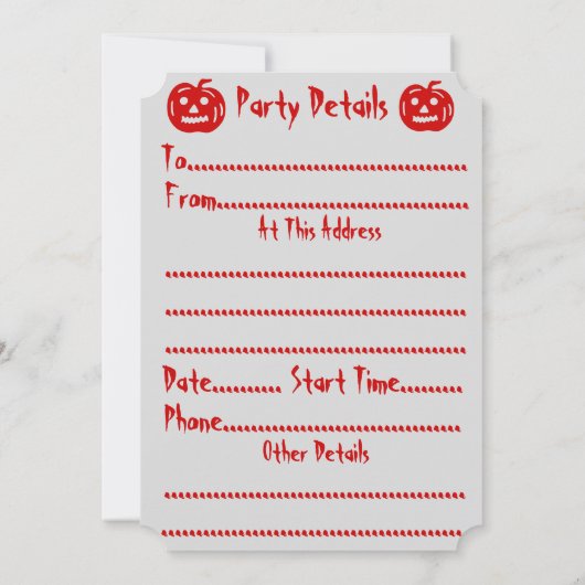 Spooky Halloween heks op bezemsteel Kaart (Achterkant)