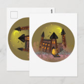 Spooky Halloween heksenhuis en vampieren kasteel Briefkaart (Voorkant / Achterkant)