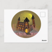 Spooky Halloween heksenhuis en vampieren kasteel Briefkaart (Achterkant)