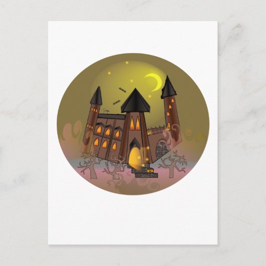 Spooky Halloween heksenhuis en vampieren kasteel Briefkaart (Voorkant)