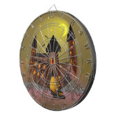 Spooky Halloween heksenhuis en vampieren kasteel Dartbord (Voorkant Rechts)