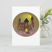 Spooky Halloween heksenhuis en vampieren kasteel Kaart (Staand voorkant)