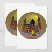 Spooky Halloween heksenhuis en vampieren kasteel Kaart (Voorkant / Achterkant)
