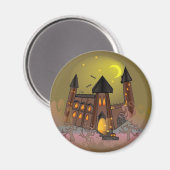 Spooky Halloween heksenhuis en vampieren kasteel Magneet (Voorkant / Achterkant)