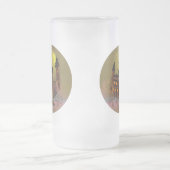 Spooky Halloween heksenhuis en vampieren kasteel Matglas Bierpul (Center)