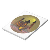 Spooky Halloween heksenhuis en vampieren kasteel Notitieblok (Linkerzijde)