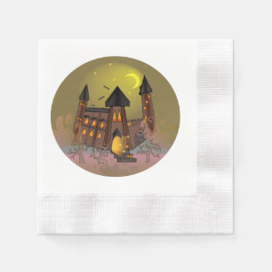 Spooky Halloween heksenhuis en vampieren kasteel Servet