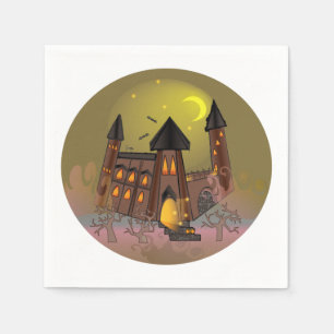 Spooky Halloween heksenhuis en vampieren kasteel Servet