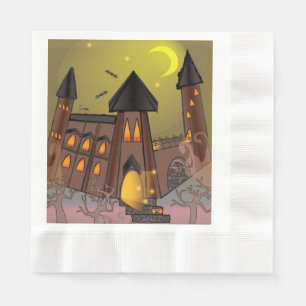 Spooky Halloween heksenhuis en vampieren kasteel Servet