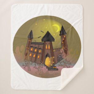 Spooky Halloween heksenhuis en vampieren kasteel Sherpa Deken