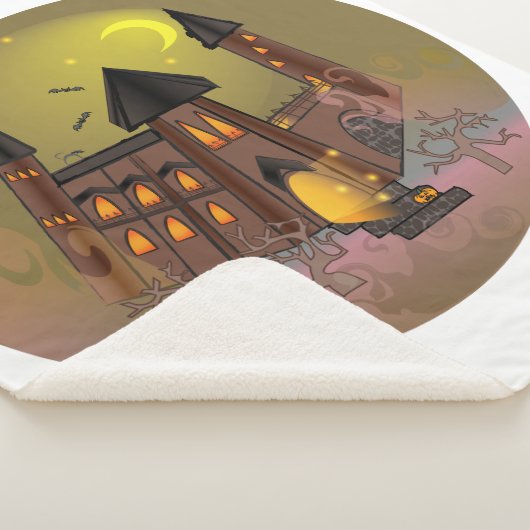 Spooky Halloween heksenhuis en vampieren kasteel Sherpa Deken (3/4)