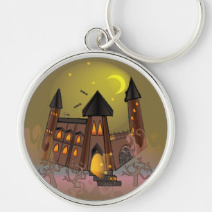 Spooky Halloween heksenhuis en vampieren kasteel Sleutelhanger