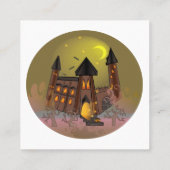 Spooky Halloween heksenhuis en vampieren kasteel Vierkante Visitekaartje (Achterkant)