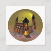 Spooky Halloween heksenhuis en vampieren kasteel Vierkante Visitekaartje (Voorkant)