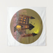 Spooky Halloween heksenhuis en vampieren kasteel Wandkleed (Voorkant (horizontaal))