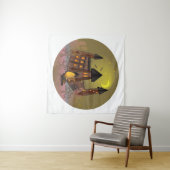 Spooky Halloween heksenhuis en vampieren kasteel Wandkleed (In Situ (horizontaal))