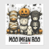 Spooky Halloween Highland Koe Sticker (Vel)