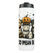 Spooky Halloween Highland Koe Thermosbeker (Voorkant)