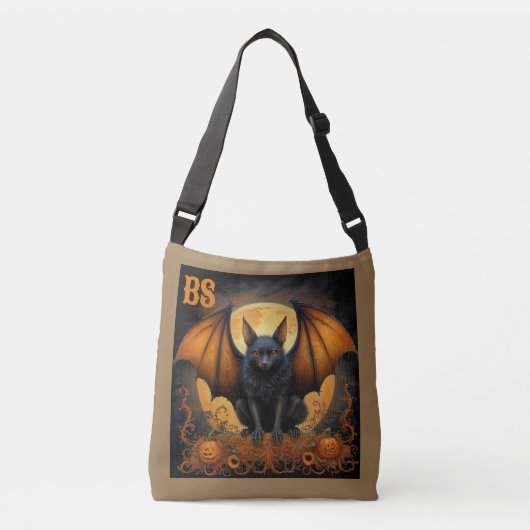 Spooky Halloween horror vleermuis in vermomming Crossbody Tas (Voorkant)
