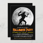 Spooky Halloween Horror Werewolf bij de Volledige  Kaart (Voorkant / Achterkant)