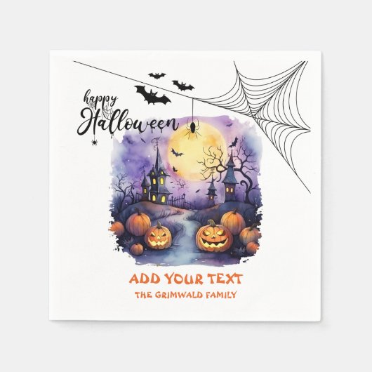 Spooky Halloween House Paper servetten  (Voorkant)