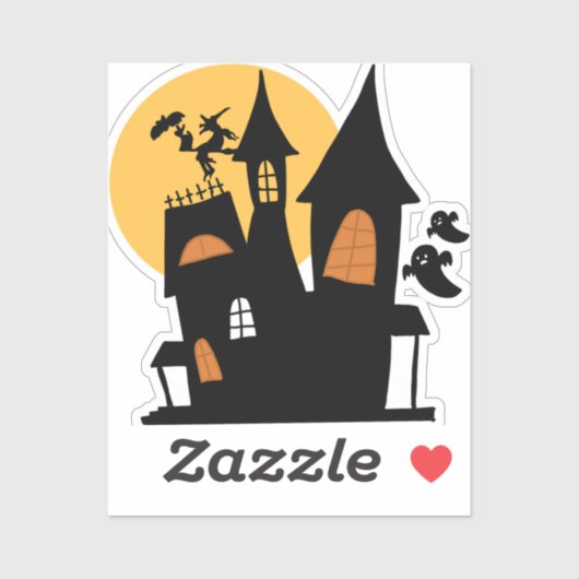 Spooky Halloween huis Sticker (Vel)