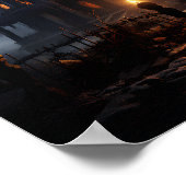 Spooky Halloween huisprint Poster (Hoek)