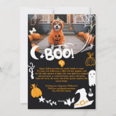 Spooky Halloween illustraties schattige Boo 2 foto Feestdagenkaart (Achterkant)