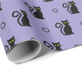 Spooky Halloween inpakpapier met zwarte katten (Rol Hoek)