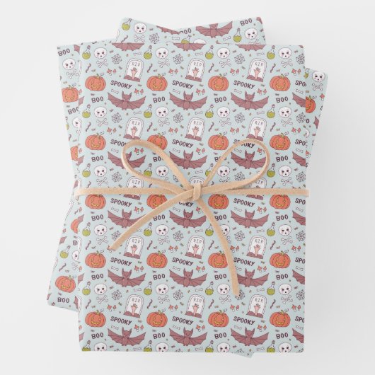 Spooky Halloween Inpakpapier Vel (In situ)