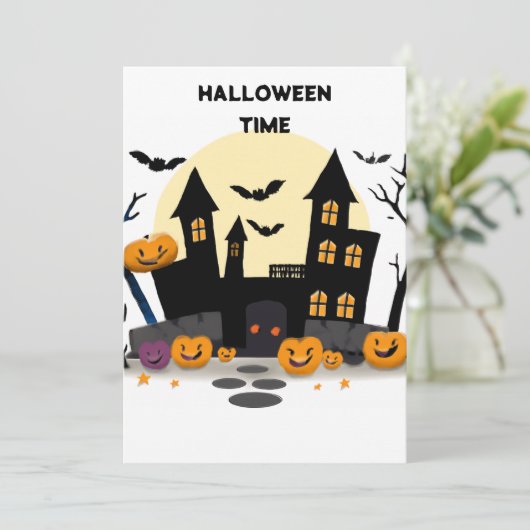 Spooky Halloween Invitation Kaart (Staand voorkant)