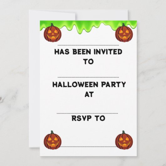 Spooky Halloween Invitation Kaart (Achterkant)
