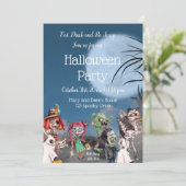 Spooky Halloween Invitation, Trick or treat Kaart (Staand voorkant)