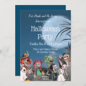 Spooky Halloween Invitation, Trick or treat Kaart (Voorkant / Achterkant)