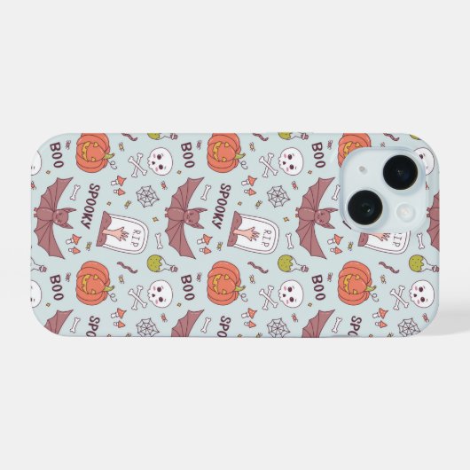 Spooky Halloween iPhone 15 Case (Achterkant horizontaal)