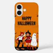 Spooky Halloween iPhone 16 Case – Pumpkin, Ghost & (Achterkant)