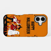 Spooky Halloween iPhone 16 Case – Pumpkin, Ghost & iPhone 16 Hoesje (Achterkant horizontaal)