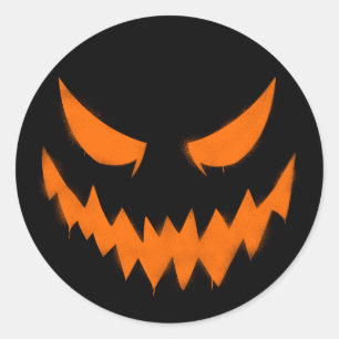 Spooky Halloween Jack-O'-lantaarn Gezicht Sticker