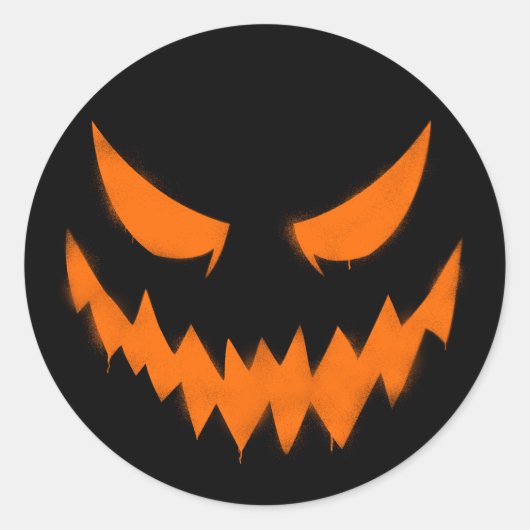 Spooky Halloween Jack-O'-lantaarn Gezicht Sticker (Voorkant)