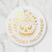 Spooky Halloween Jack O lantaarn horror pompoen Bedankjes Labels (Voorkant)