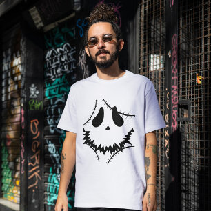 Spooky Halloween jack-o-lantaarn pompoen gezicht T-shirt