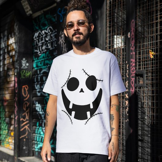 Spooky Halloween jack-o-lantaarn pompoen gezicht T-shirt