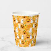 Spooky Halloween Jack O Lantern Creepy Ghost Papieren Bekers (Achterkant)