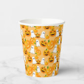 Spooky Halloween Jack O Lantern Creepy Ghost Papieren Bekers (Links)