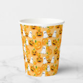 Spooky Halloween Jack O Lantern Creepy Ghost Papieren Bekers (Rechts)