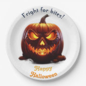 Spooky Halloween Jack-O-Lantern Papieren Bordje (Voorkant)