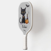 Spooky Halloween Jack-o-Lantern Pumpkin Black Cat Pickleball Paddle (Links)